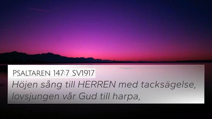 Psaltaren 147:7 SV1917 Bible Verse Image