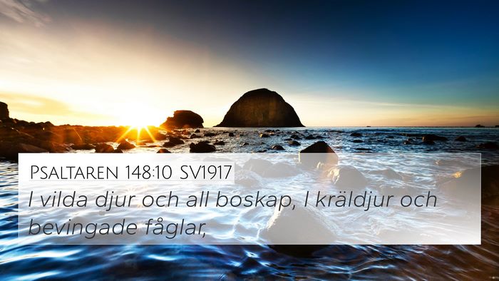Psaltaren 148:10 SV1917 Bible Verse Image