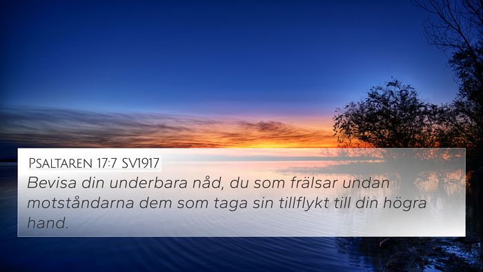 Psaltaren 17:7 SV1917 Bible Verse Image