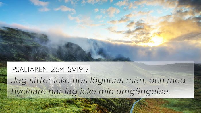 Psaltaren 26:4 SV1917 Bible Verse Image