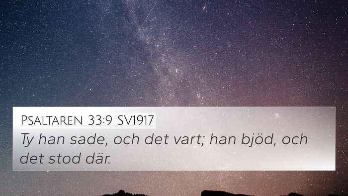 Psaltaren 33:9 SV1917 Bible Verse Image
