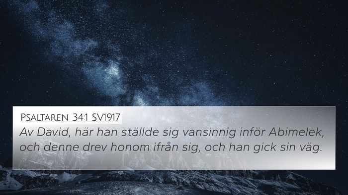 Psaltaren 34:1 SV1917 Bible Verse Image