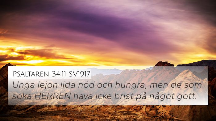 Psaltaren 34:11 SV1917 Bible Verse Image