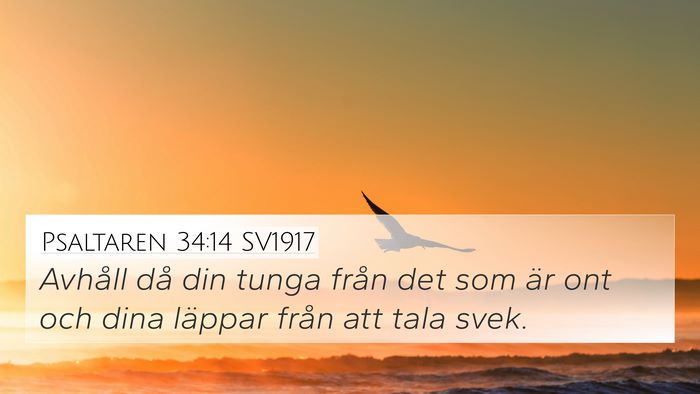 Psaltaren 34:14 SV1917 Bible Verse Image