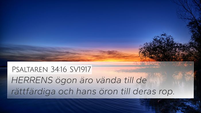 Psaltaren 34:16 SV1917 Bible Verse Image