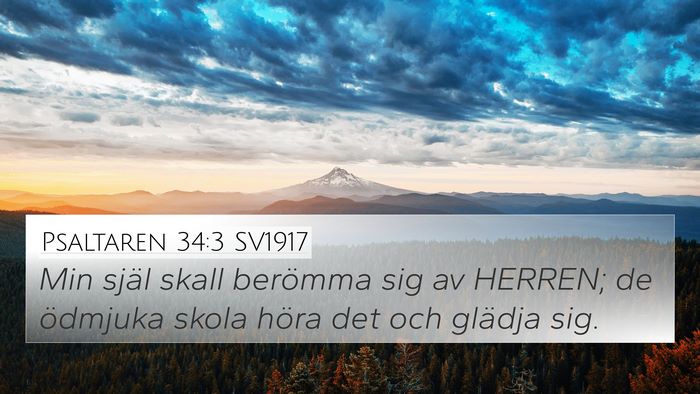 Psaltaren 34:3 SV1917 Bible Verse Image