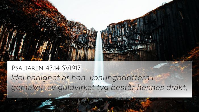Psaltaren 45:14 SV1917 Bible Verse Image