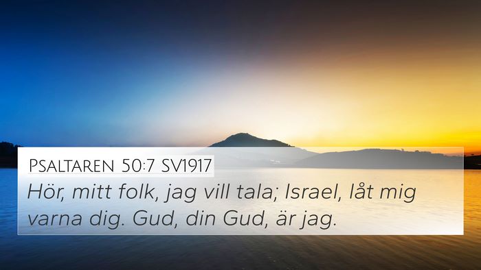 Psaltaren 50:7 SV1917 Bible Verse Image