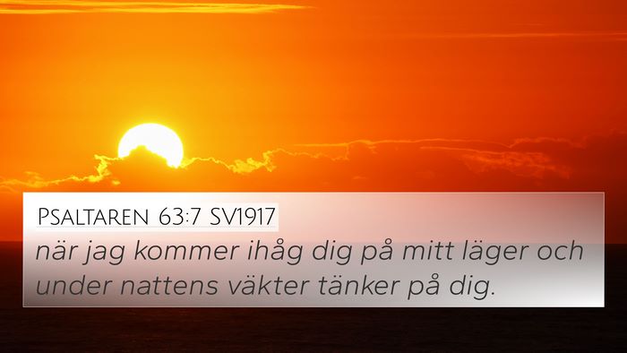 Psaltaren 63:7 SV1917 Bible Verse Image