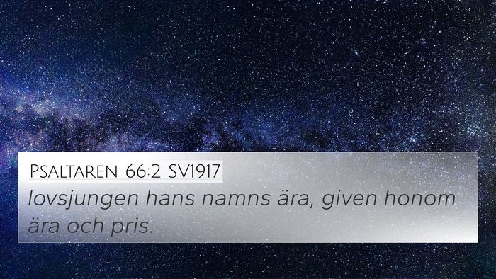 Psaltaren 66:2 SV1917 Bible Verse Image
