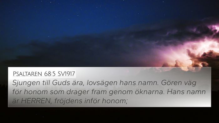 Psaltaren 68:5 SV1917 Bible Verse Image