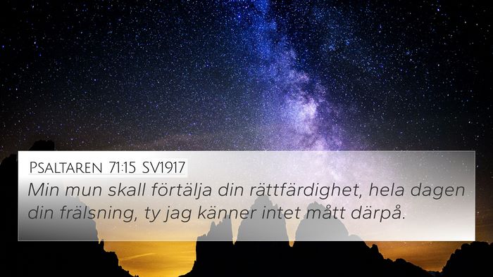 Psaltaren 71:15 SV1917 Bible Verse Image