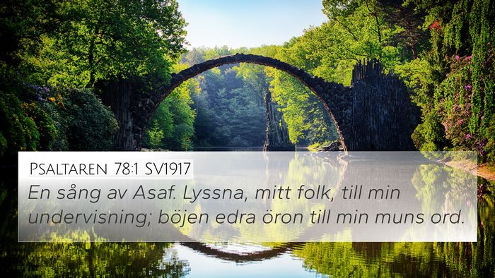 Psaltaren 78:1 SV1917 Bible Verse Image