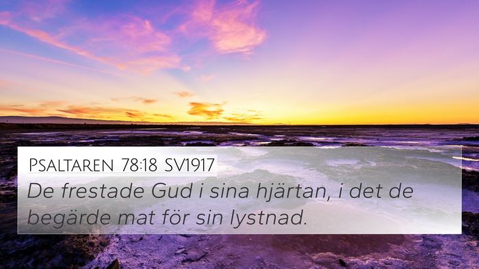 Psaltaren 78:18 SV1917 Bible Verse Image