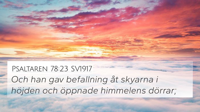 Psaltaren 78:23 SV1917 Bible Verse Image
