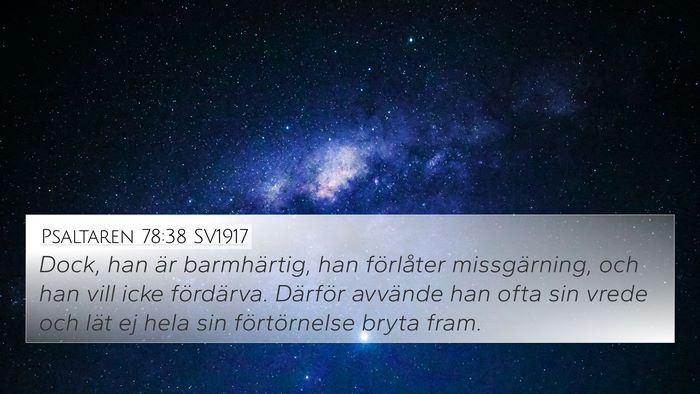 Psaltaren 78:38 SV1917 Bible Verse Image