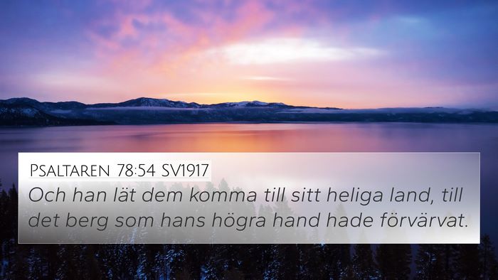Psaltaren 78:54 SV1917 Bible Verse Image