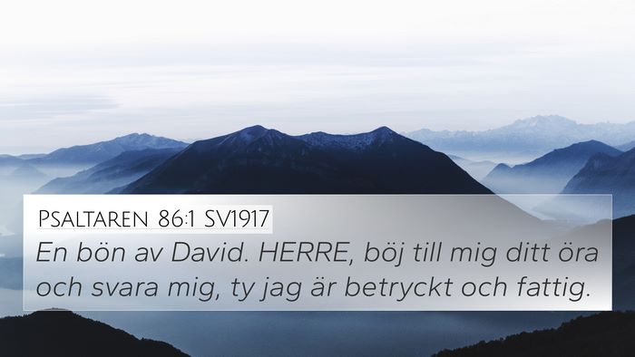 Psaltaren 86:1 SV1917 Bible Verse Image