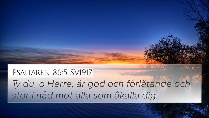 Psaltaren 86:5 SV1917 Bible Verse Image