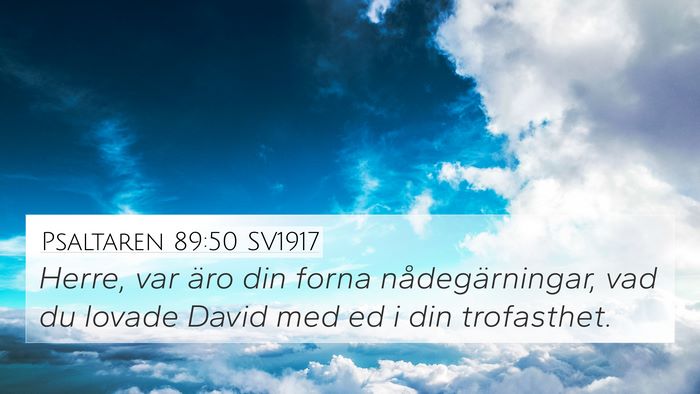 Psaltaren 89:50 SV1917 Bible Verse Image