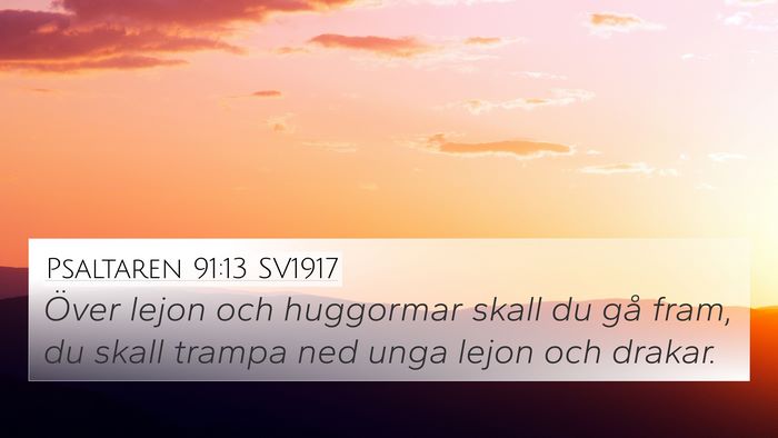 Psaltaren 91:13 SV1917 Bible Verse Image