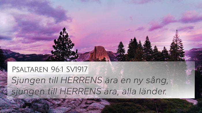 Psaltaren 96:1 SV1917 Bible Verse Image