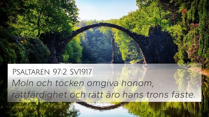 Psaltaren 97:2 SV1917 Bible Verse Image