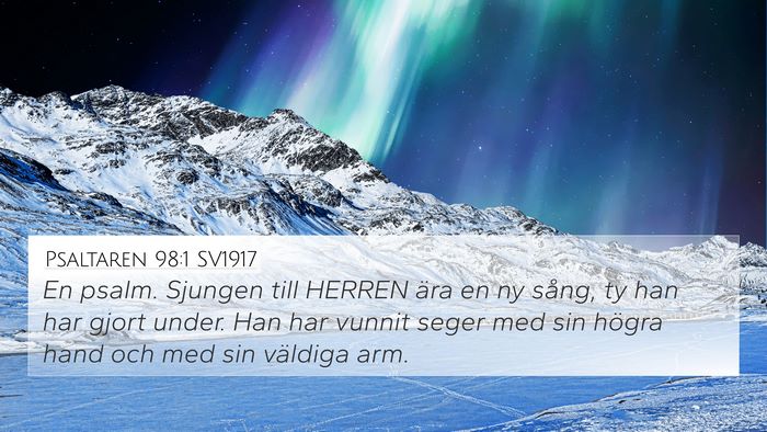 Psaltaren 98:1 SV1917 Bible Verse Image