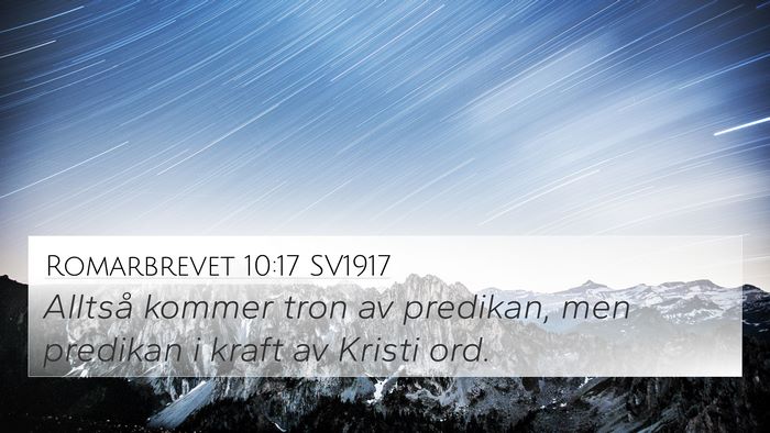 Romarbrevet 10:17 SV1917 Bible Verse Image