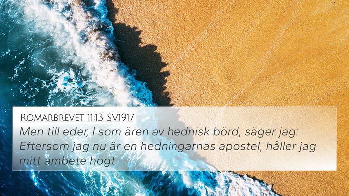 Romarbrevet 11:13 SV1917 Bible Verse Image