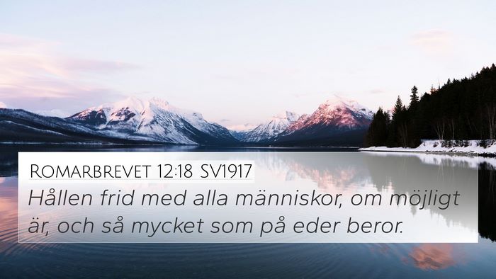 Romarbrevet 12:18 SV1917 Bible Verse Image
