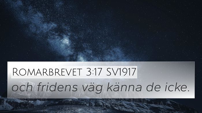 Romarbrevet 3:17 SV1917 Bible Verse Image