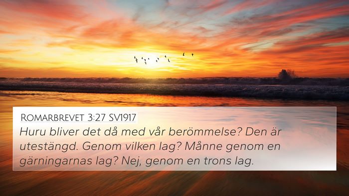 Romarbrevet 3:27 SV1917 Bible Verse Image