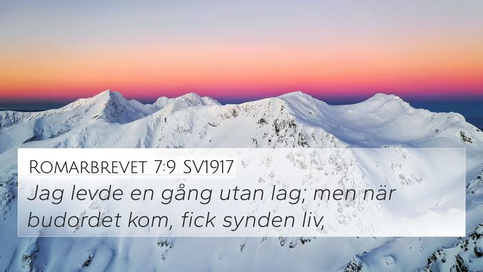 Romarbrevet 7:9 SV1917 Bible Verse Image