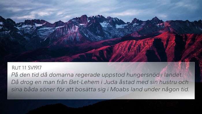 Rut 1:1 SV1917 4K Wallpaper - På den tid då domarna regerade uppstod - 4K Wallpaper Bible Verse