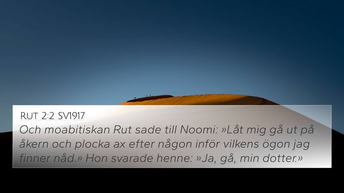 Rut 2:2 SV1917 4K Wallpaper - Och moabitiskan Rut sade till Noomi: »Låt mig - 4K Wallpaper Bible Verse