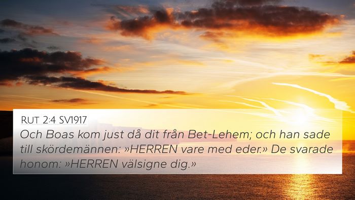 Rut 2:4 SV1917 4K Wallpaper - Och Boas kom just då dit från Bet-Lehem; och - 4K Wallpaper Bible Verse