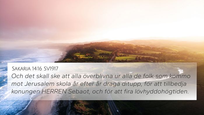Sakaria 14:16 SV1917 Bible Verse Image