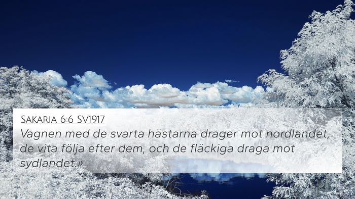Sakaria 6:6 SV1917 Bible Verse Image