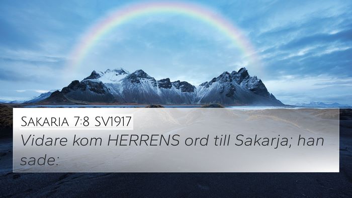 Sakaria 7:8 SV1917 Bible Verse Image
