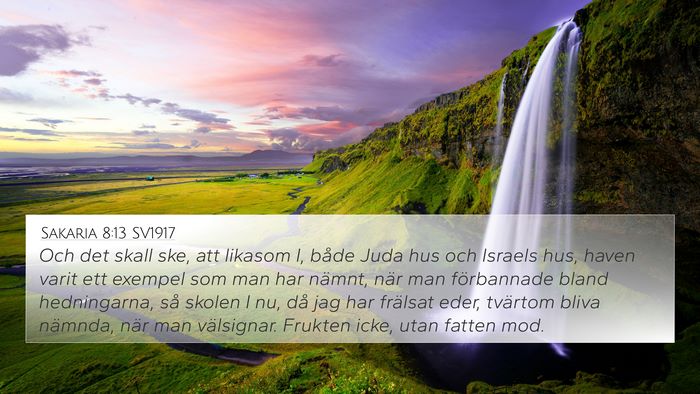 Sakaria 8:13 SV1917 Bible Verse Image