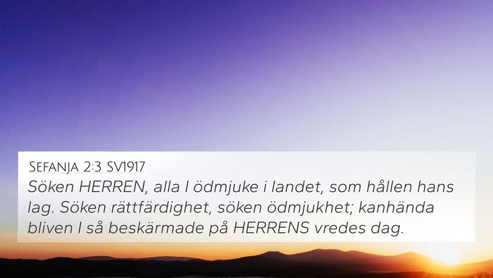 Sefanja 2:3 SV1917 Bible Verse Image