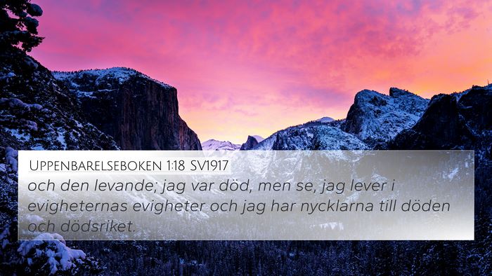 Uppenbarelseboken 1:18 SV1917 Bible Verse Image