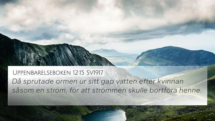 Uppenbarelseboken 12:15 SV1917 Bible Verse Image