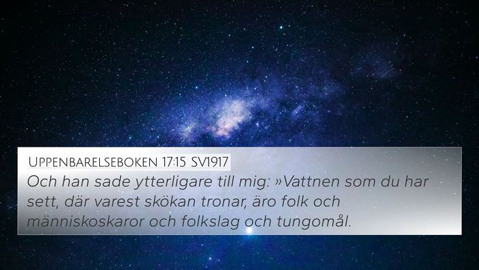 Uppenbarelseboken 17:15 SV1917 Bible Verse Image