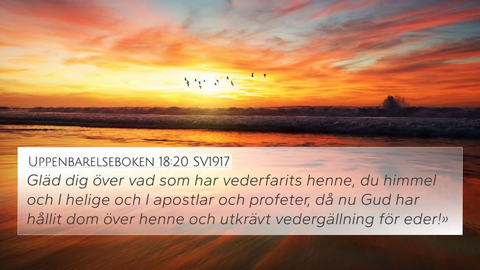 Uppenbarelseboken 18:20 SV1917 Bible Verse Image