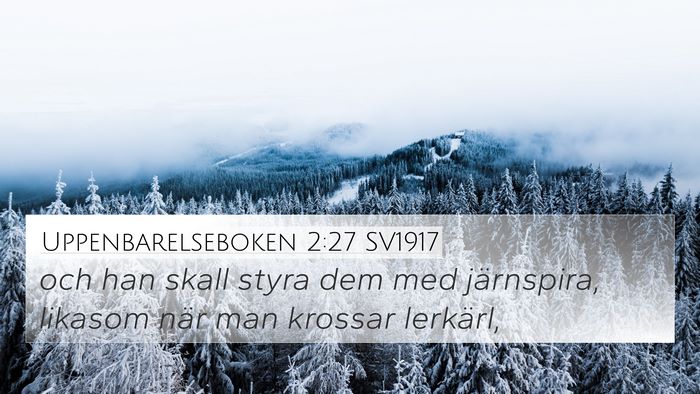 Uppenbarelseboken 2:27 SV1917 Bible Verse Image