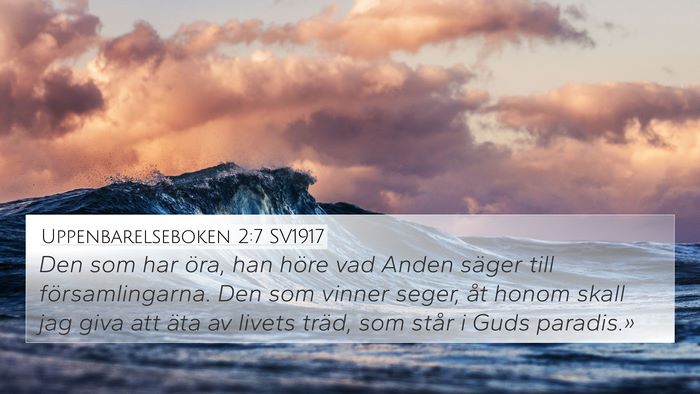 Uppenbarelseboken 2:7 SV1917 Bible Verse Image