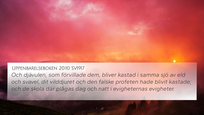 Uppenbarelseboken 20:10 SV1917 Bible Verse Image