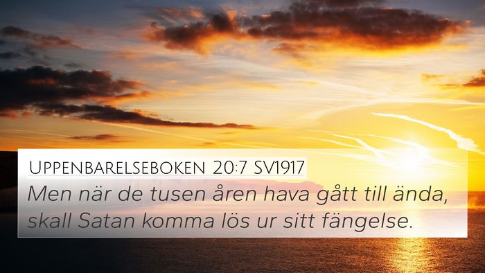 Uppenbarelseboken 20:7 SV1917 Bible Verse Image